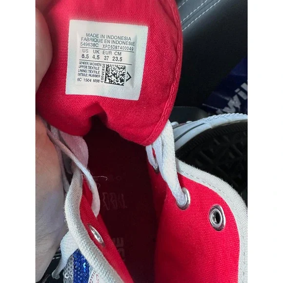 RARE Converse Chuck Taylor All Star Sequin America Flag Hightop Sneakers 549638C - Picture 5 of 6